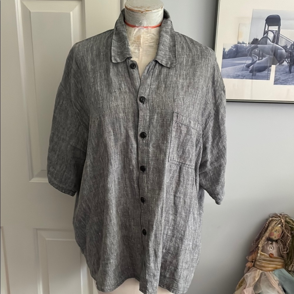 Flax Gray Lightweight Linen Shirt